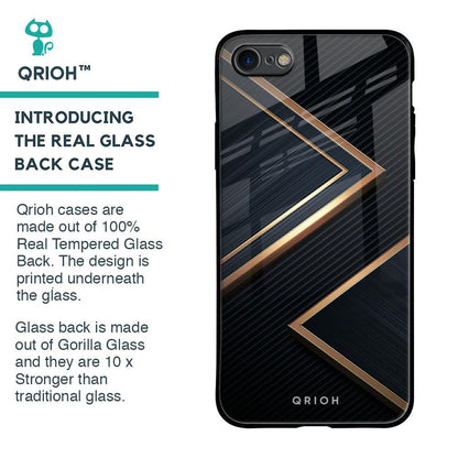 Sleek Golden & Navy Glass Case for iPhone 8