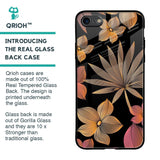 Lines Pattern Flowers Glass Case for iPhone 8