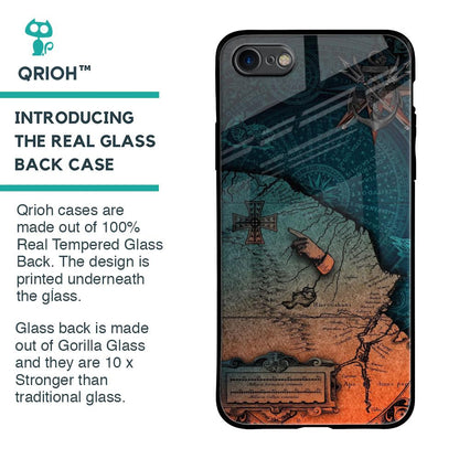 Geographical Map Glass Case for iPhone 8
