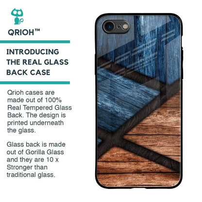 Wooden Tiles Glass Case for iPhone 8