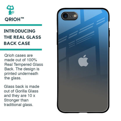Blue Grey Ombre Glass Case for iPhone 8