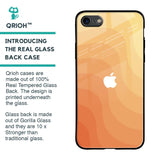 Orange Curve Pattern Glass Case for iPhone 8
