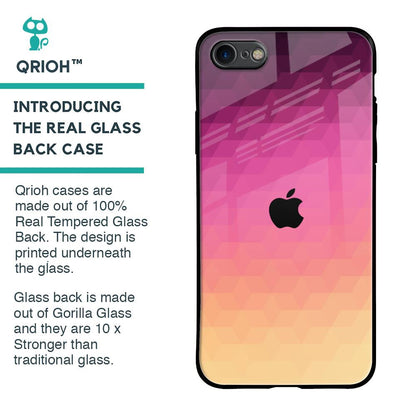 Geometric Pink Diamond Glass Case for iPhone 8