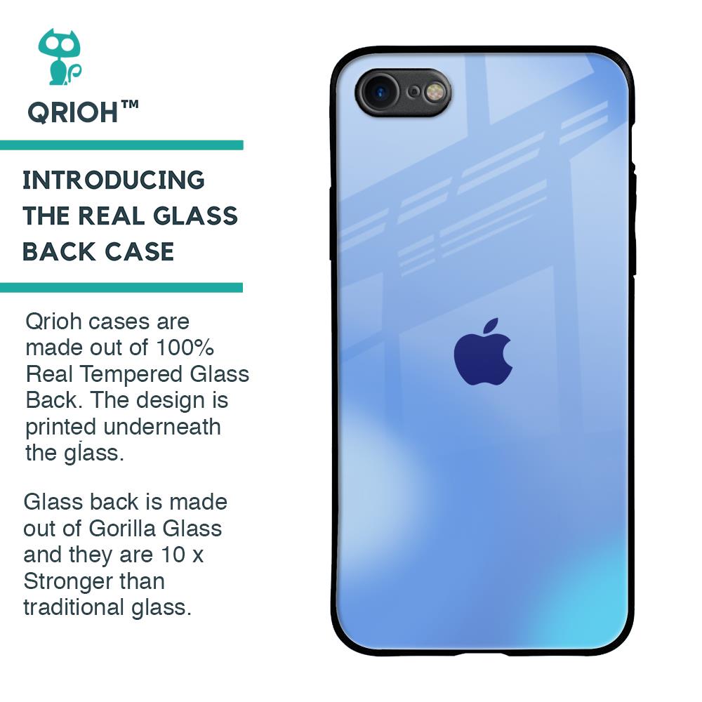 Vibrant Blue Texture Glass Case for iPhone 8