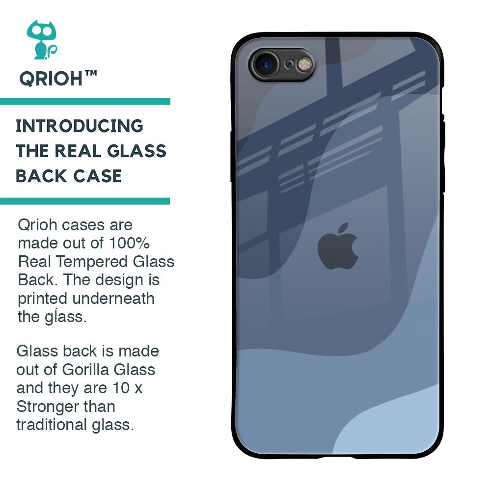 Navy Blue Ombre Glass Case for iPhone 8