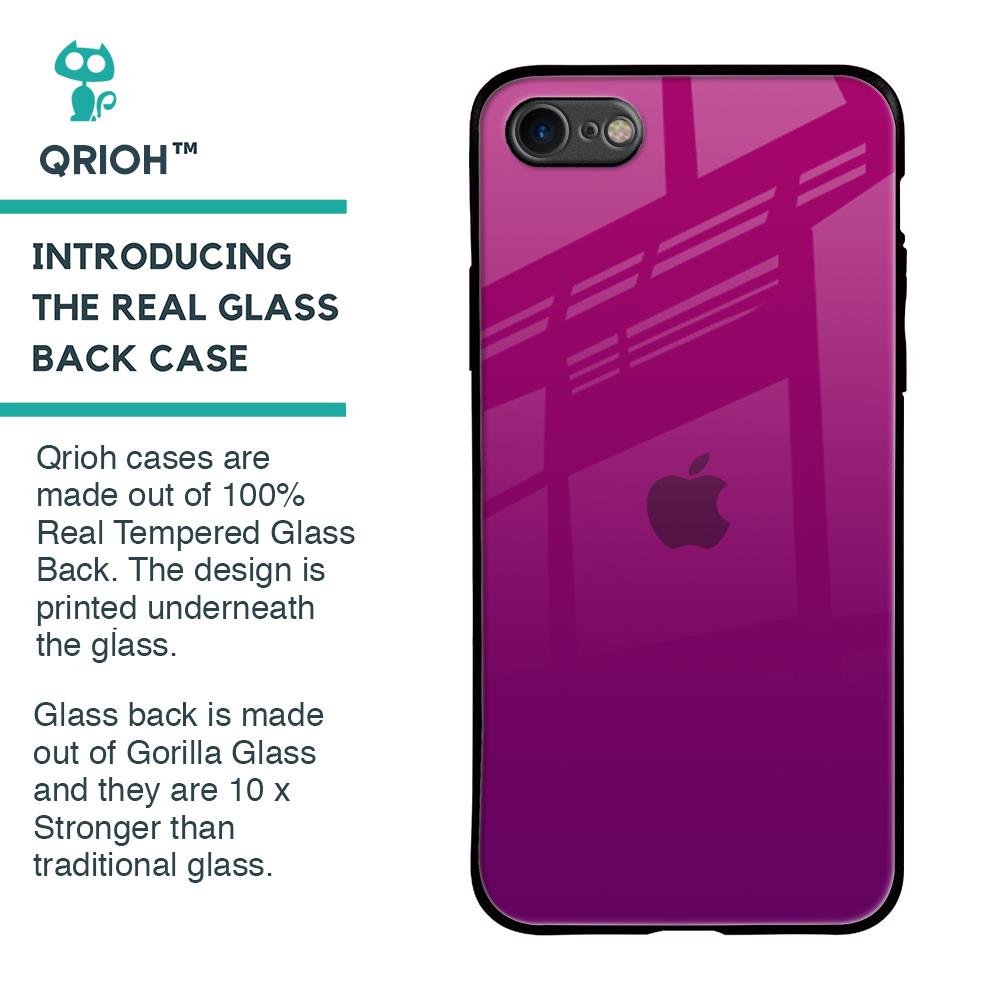 Magenta Gradient Glass Case For iPhone 8