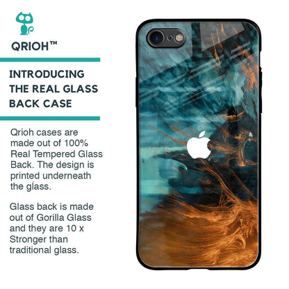 Golden Splash Glass Case for iPhone 8
