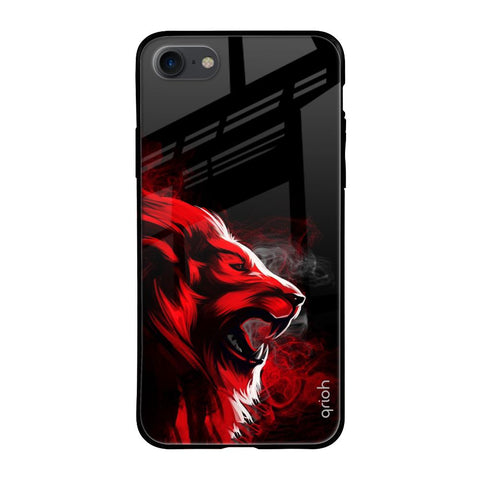 Red Angry Lion Apple iPhone 8 Glass Cases & Covers Online