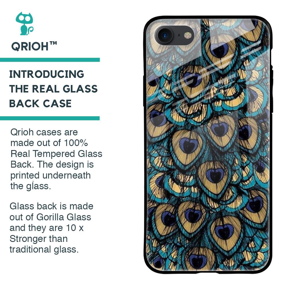 Peacock Feathers Glass case for iPhone 8