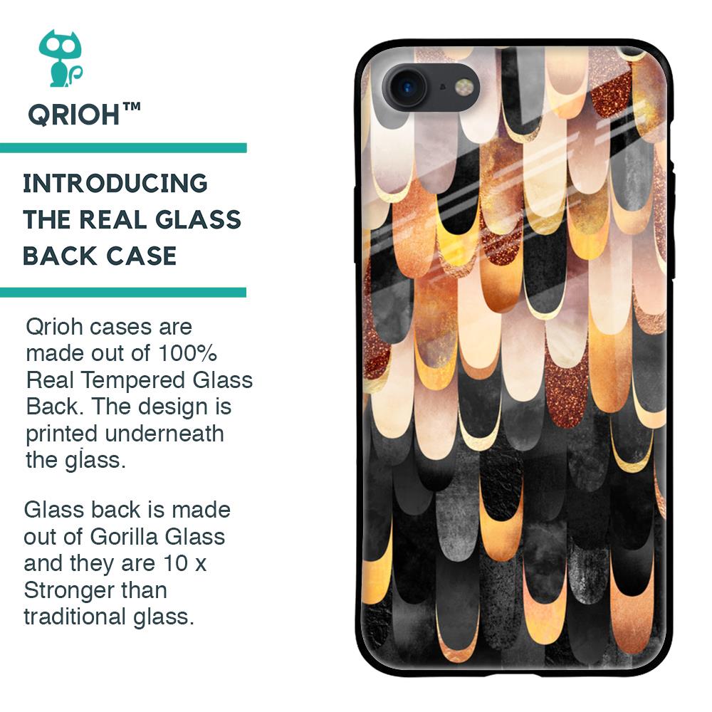 Bronze Abstract Glass Case for iPhone 8