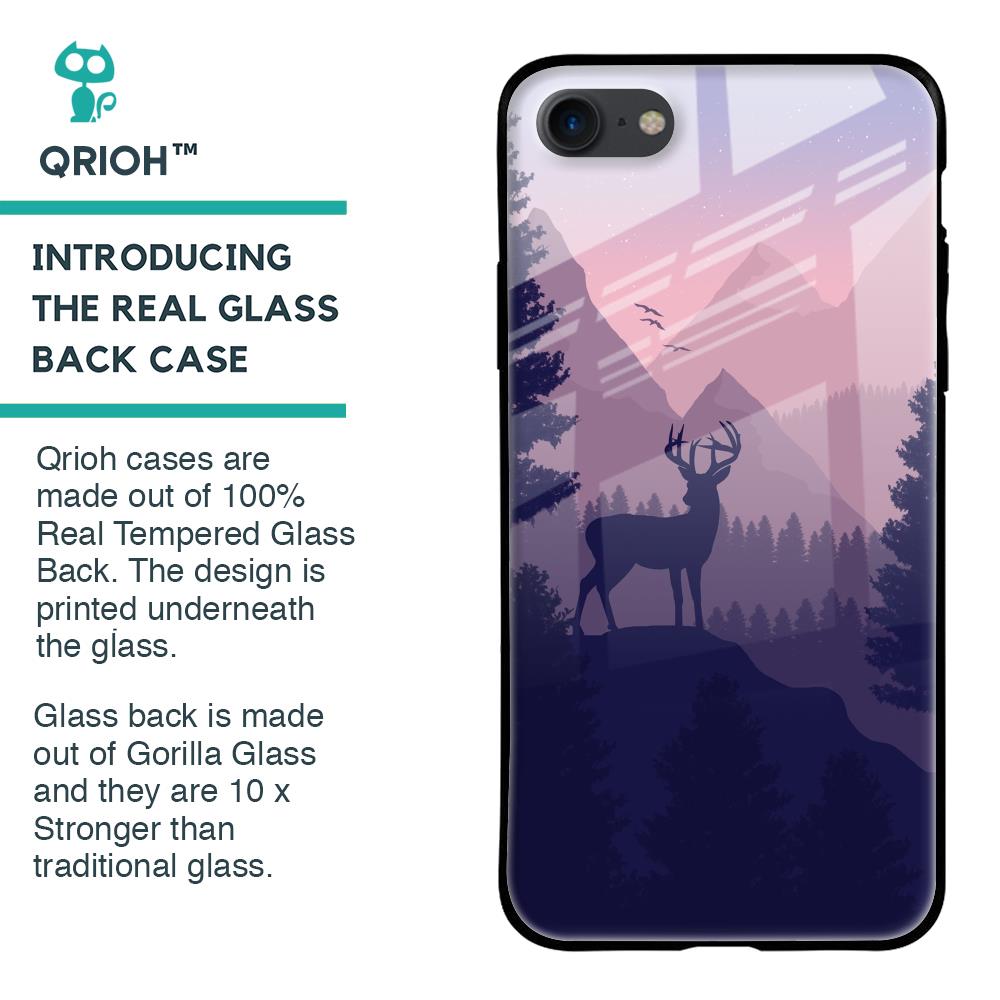 Deer In Night Glass Case For iPhone 8