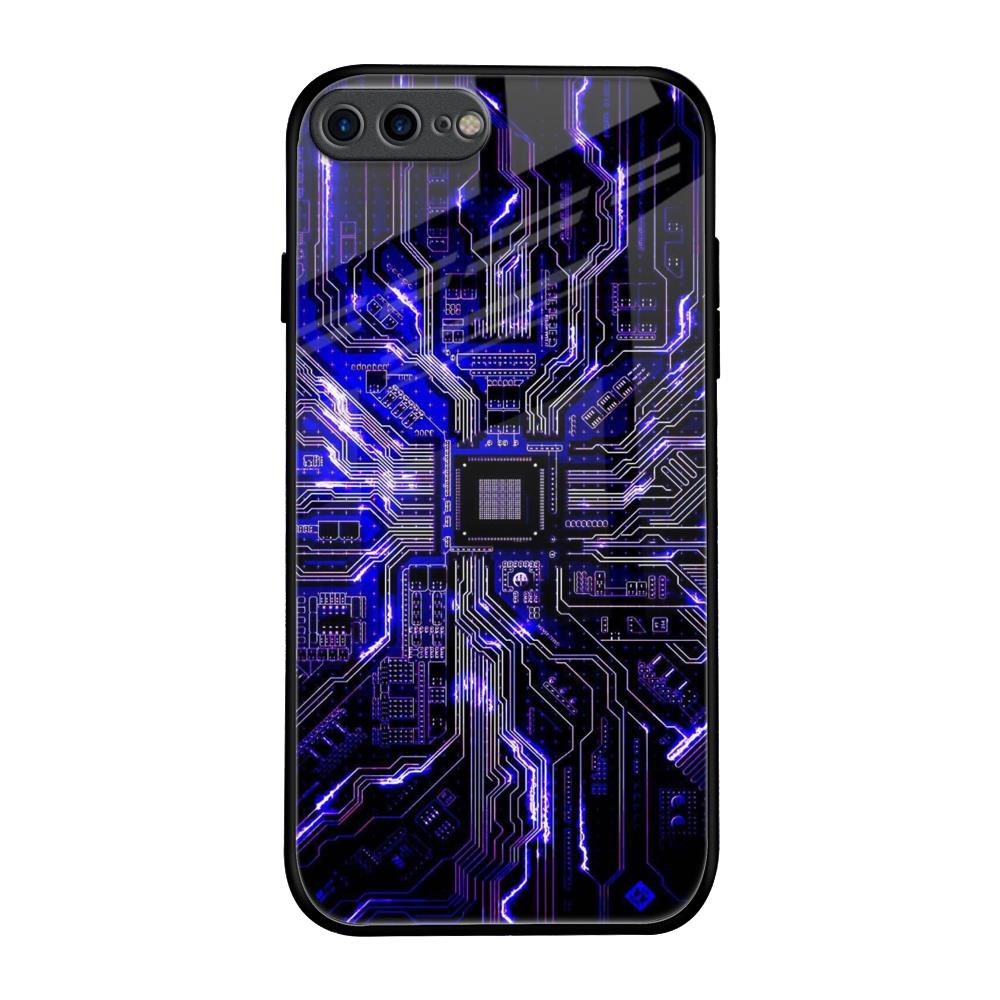 Techno Color Pattern iPhone 8 Plus Glass Back Cover Online