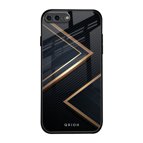 Sleek Golden & Navy iPhone 8 Plus Glass Back Cover Online