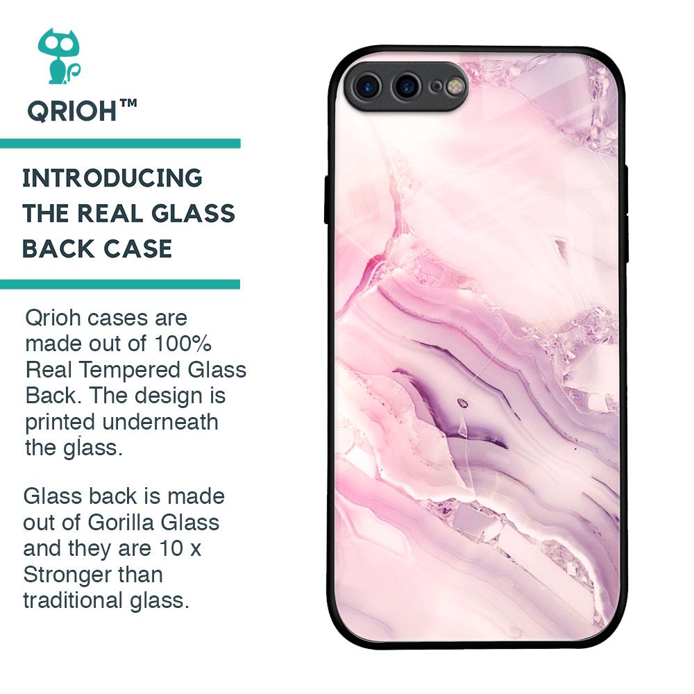 Diamond Pink Gradient Glass Case For iPhone 8 Plus