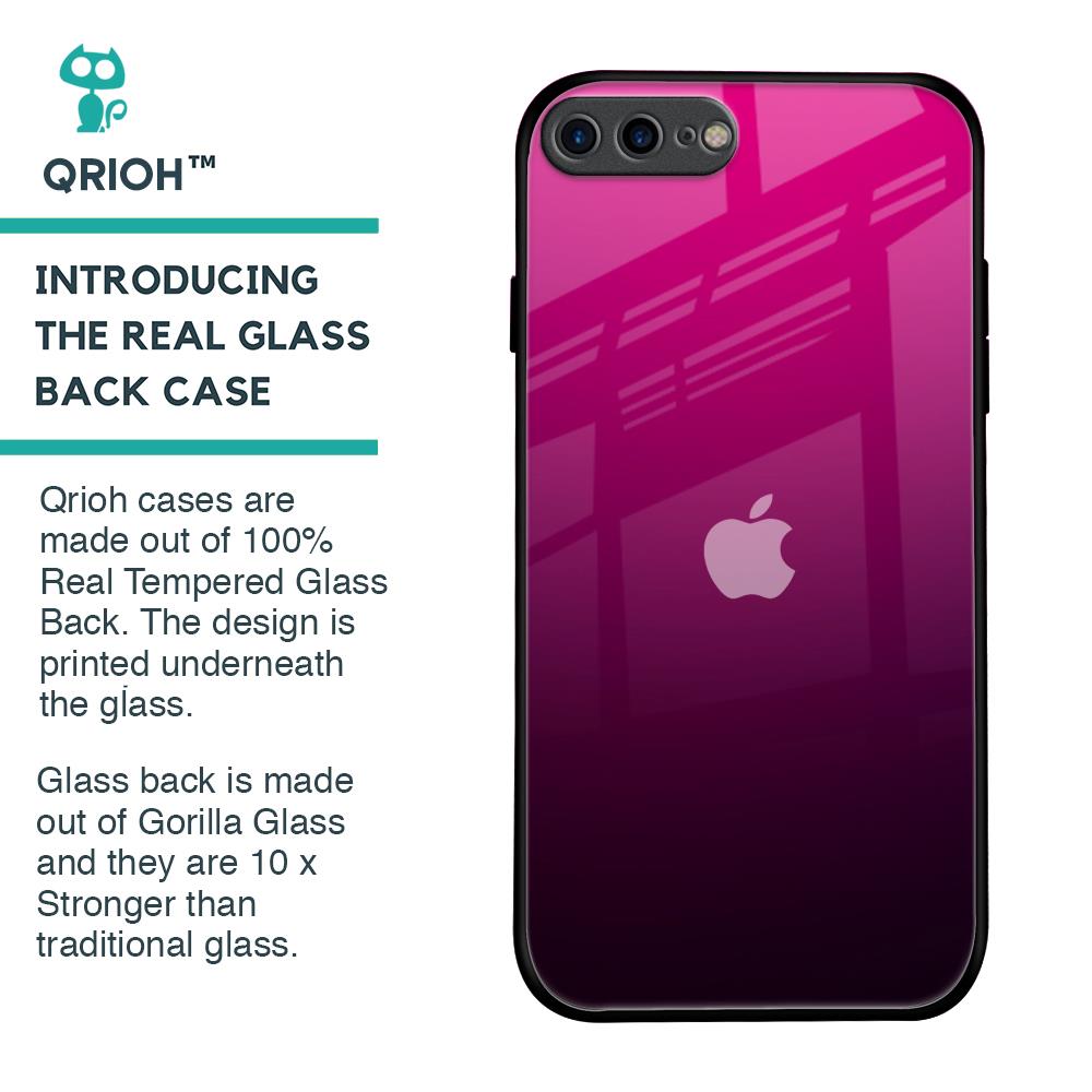 Purple Ombre Pattern Glass Case for iPhone 8 Plus
