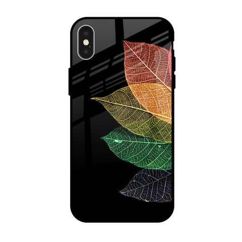 Colorful Leaves iPhone X Glass Back Cover Online