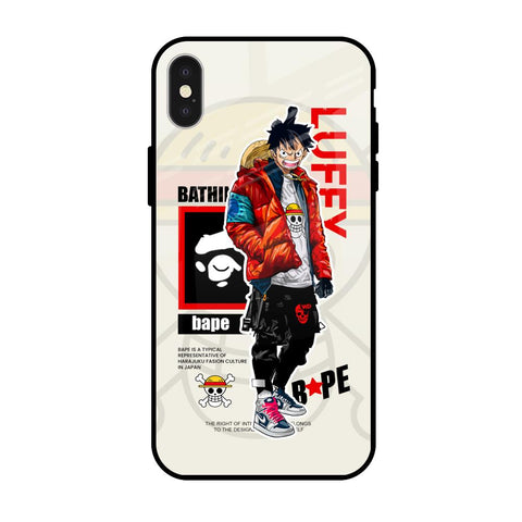 Bape Luffy iPhone X Glass Back Cover Online