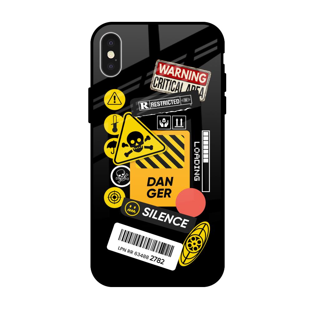 Danger Signs iPhone X Glass Back Cover Online