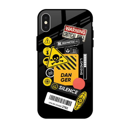 Danger Signs iPhone X Glass Back Cover Online