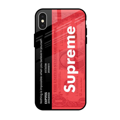 Supreme Ticket iPhone X Glass Back Cover Online