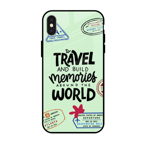Travel Stamps iPhone X Glass Back Cover Online