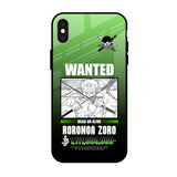 Zoro Wanted iPhone X Glass Back Cover Online