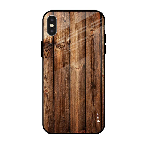 Timber Printed iPhone X Glass Back Cover Online