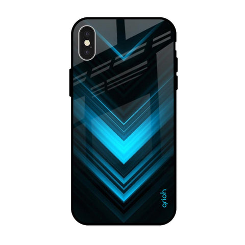 Vertical Blue Arrow iPhone X Glass Back Cover Online