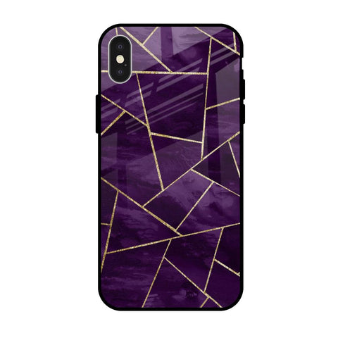 Geometric Purple iPhone X Glass Back Cover Online