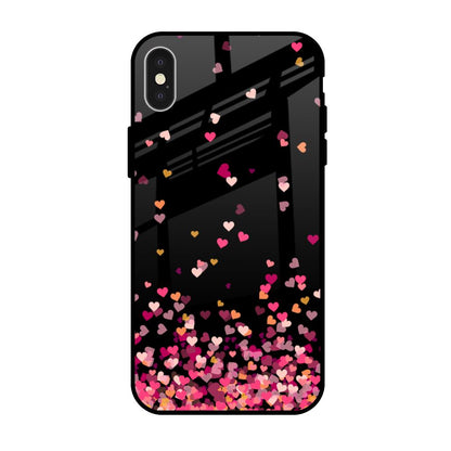Heart Rain Fall iPhone X Glass Back Cover Online