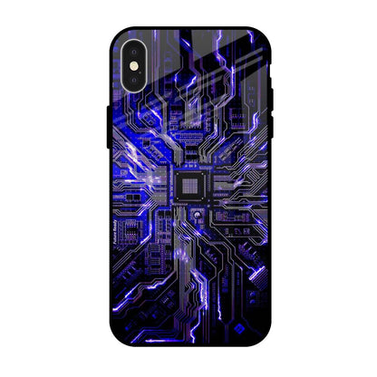 Techno Color Pattern iPhone X Glass Back Cover Online