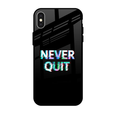 Never Quit iPhone X Glass Back Cover Online