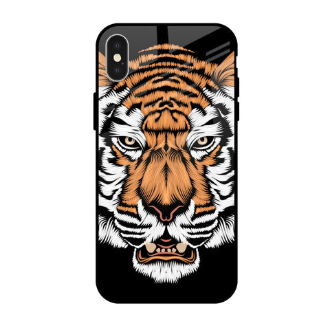 Angry Tiger iPhone X Glass Back Cover Online