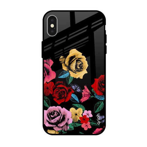 Floral Decorative iPhone X Glass Back Cover Online