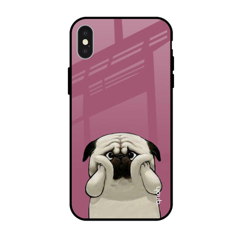 Funny Pug Face iPhone X Glass Back Cover Online
