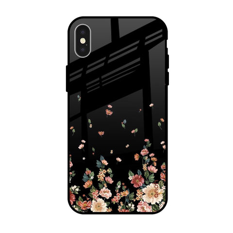 Floating Floral Print Apple iPhone X Glass Cases & Covers Online
