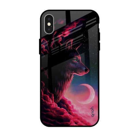 Moon Wolf Apple iPhone X Glass Cases & Covers Online