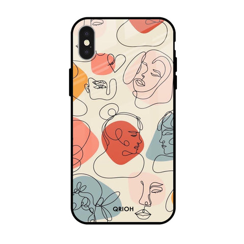 Abstract Faces Apple iPhone X Glass Cases & Covers Online