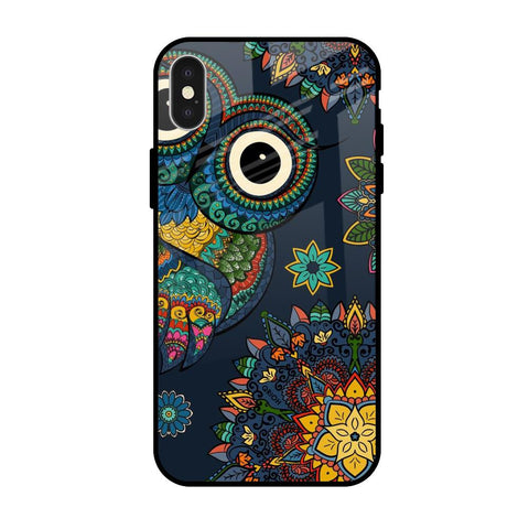 Owl Art iPhone X Glass Back Cover Online