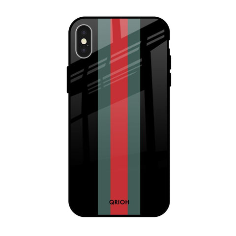 Vertical Stripes Apple iPhone X Glass Cases & Covers Online