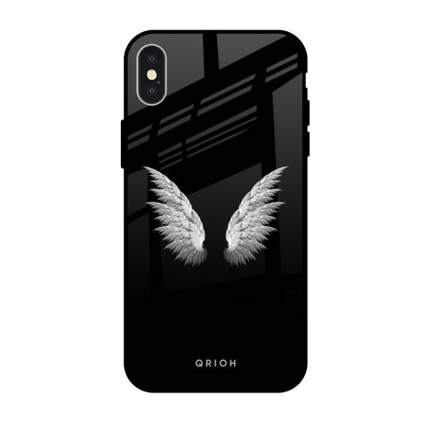 White Angel Wings iPhone X Glass Back Cover Online