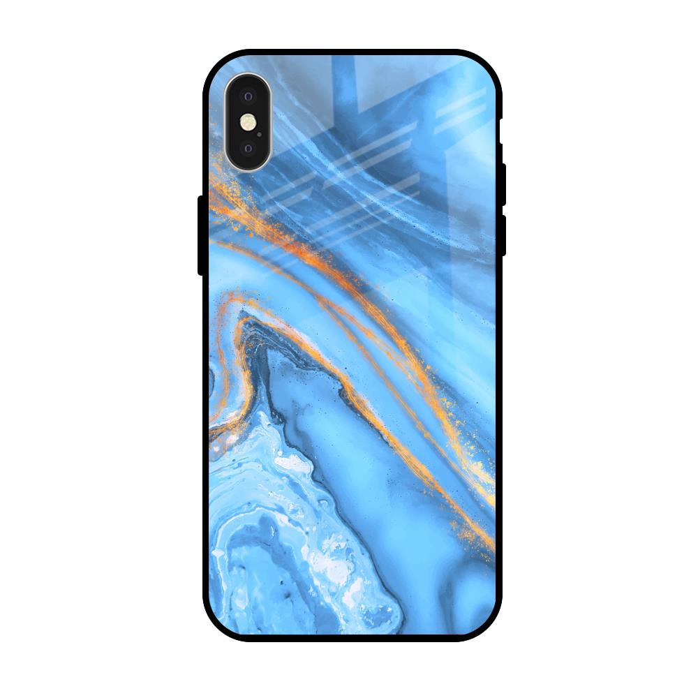 Vibrant Blue Marble iPhone X Glass Back Cover Online