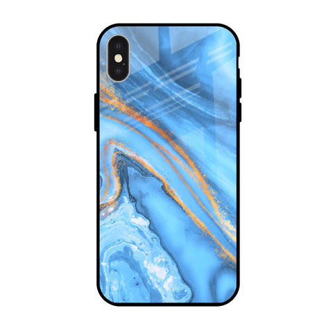 Vibrant Blue Marble iPhone X Glass Back Cover Online