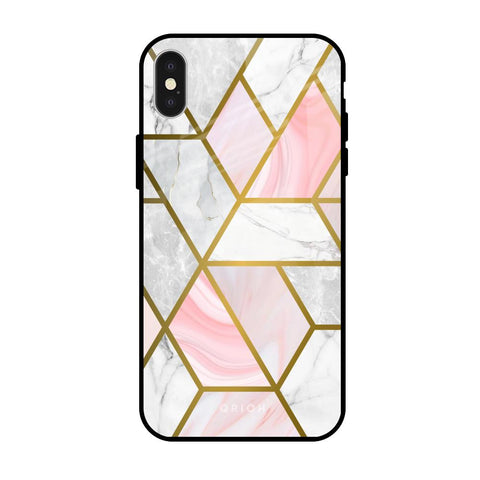Geometrical Marble iPhone X Glass Back Cover Online