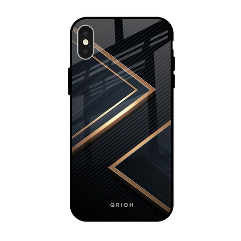 Sleek Golden & Navy iPhone X Glass Back Cover Online