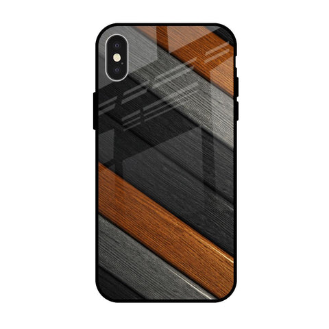 Tri Color Wood iPhone X Glass Back Cover Online