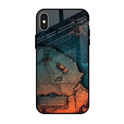 Geographical Map iPhone X Glass Back Cover Online