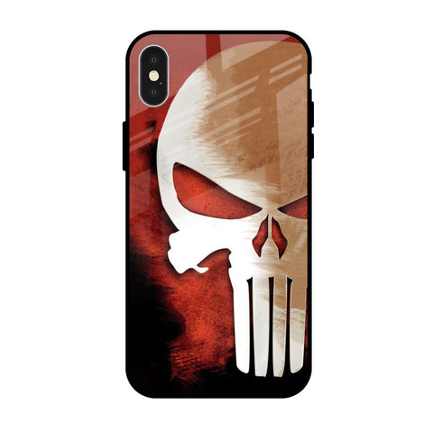 Red Skull iPhone X Glass Back Cover Online