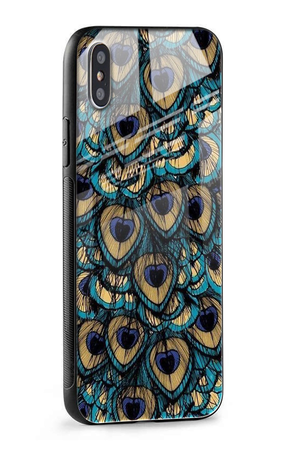 Peacock Feathers Glass case for iPhone X
