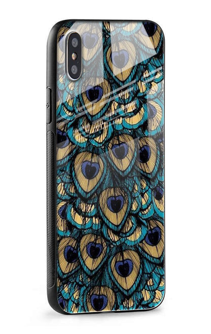 Peacock Feathers Glass case for iPhone X